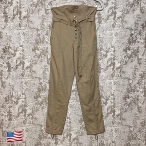 Marissa Webb Gia Belted Paperbag Trousers in Sandshell